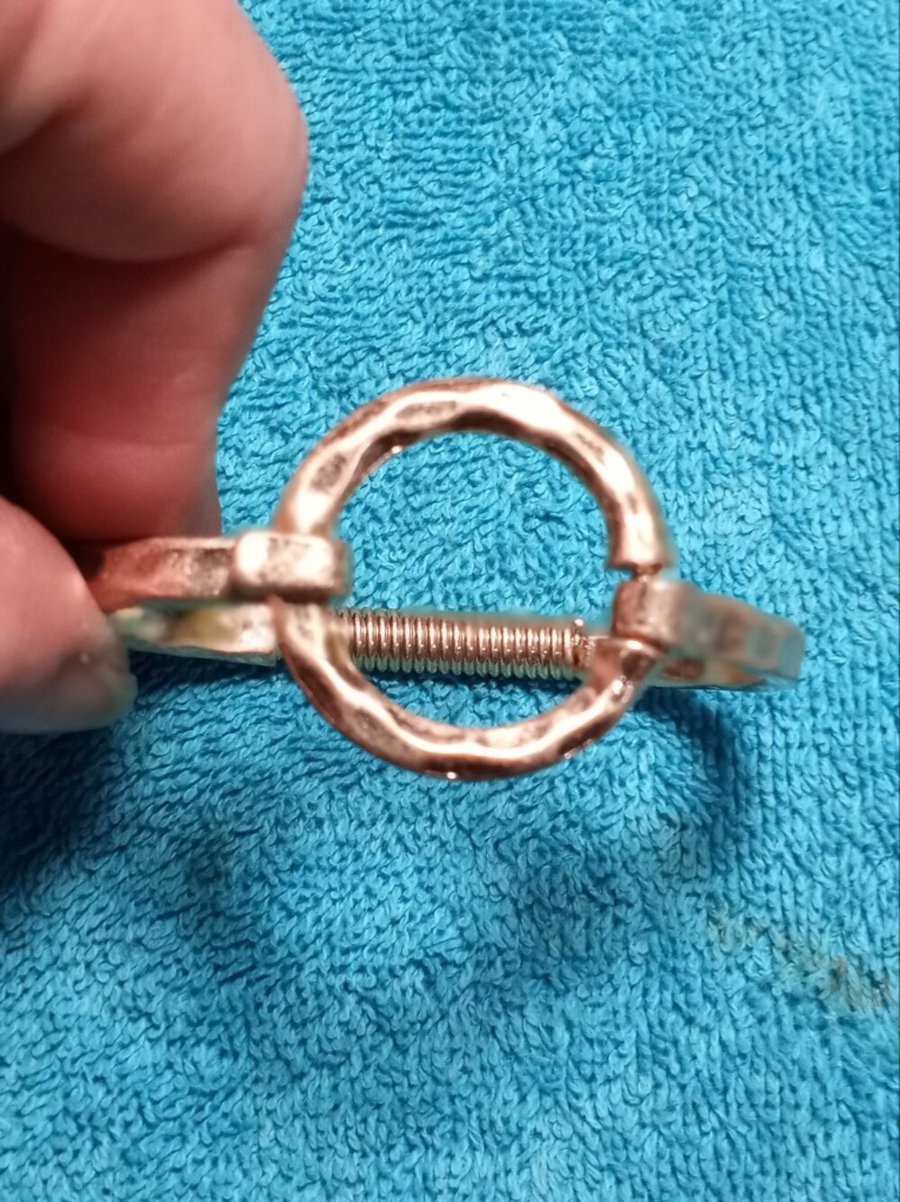 Gold Tone Circle Spring-Closure Bracelet - Women Accessories